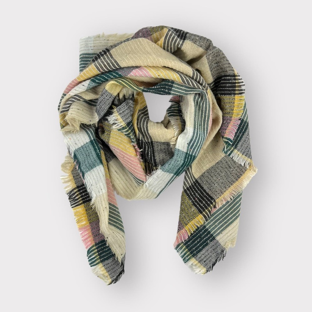 Vince Camuto Plaid Oversized Scarf NEW